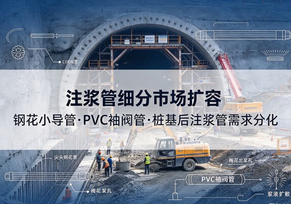 大城注浆管细分市场扩容，隧道钢花小导管、PVC 袖阀管、桩基后注浆管需求分化